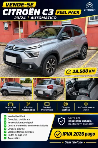 Citroen C3 Feel Pack 1.6 Flex 16V 5P Aut. 2024