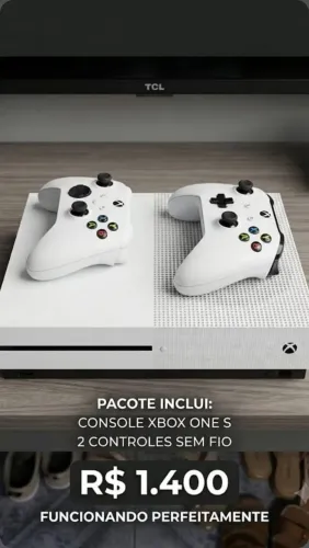 console Xbox One S em perfeito estado