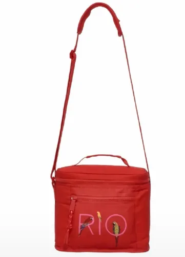 Mini cooler farm farofa vermelho. Novo, sem uso. Original 