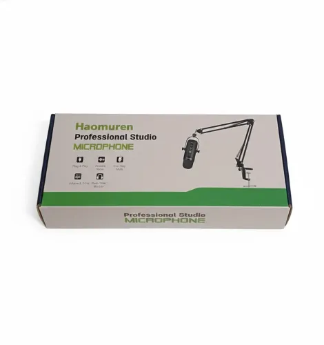 Microfone Profissional Haomuren + Braço Articulado (Completo)