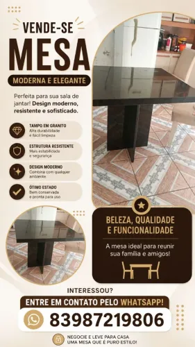 Mesa de mármore quadrada