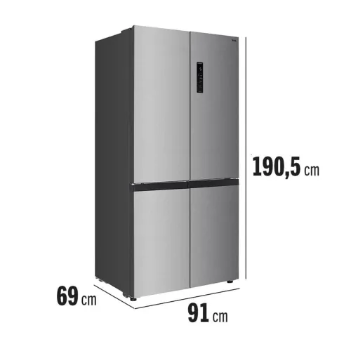 Frost Free, Twin Eco Inverter, Multi-zone, Painel Digital com 4 Portas Inox - 589L -