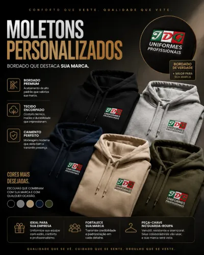 Moletons Personalizados Em Bordado Uniformes Profissionais