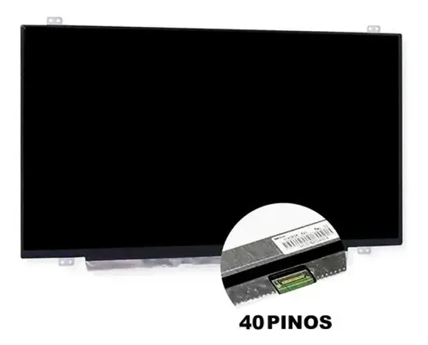 Tela notebook led slim 14, 40 pinos bom estado.