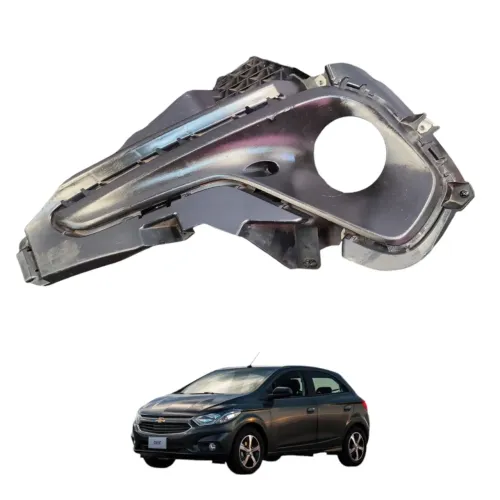 Moldura Farol Milha Dianteiro Esquerdo Onix 1.0 Turbo 20/25 Preto Esquerdo