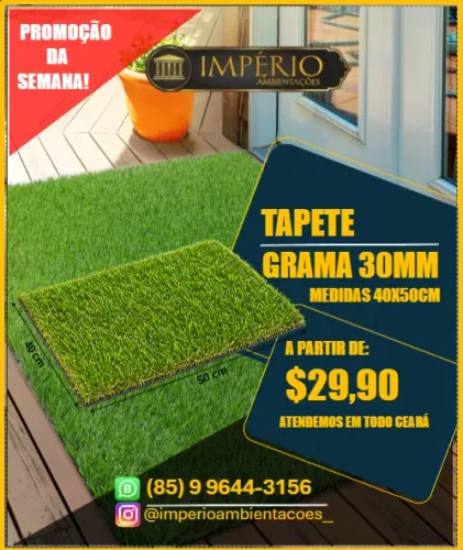 TAPETE GRAMA SINTETICA 30MM EM PROMOÇÃO