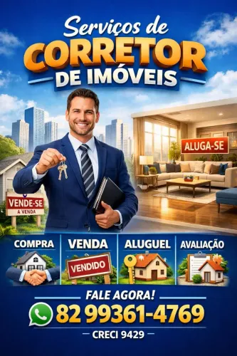 Corretor de imoveis ( aluguel, venda, compra, avaliação, documentação)!