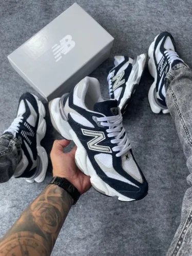 Tênis New Balance 9060 Marinho/Branco Couro Masculino