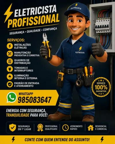 Eletricista, Ventilador de Teto, Chuveiro Eletrico e Aumento de Carga