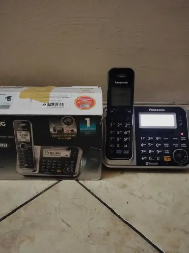 Telefone sem fio da Panasonic bluetooth 6.0 + base + fonte de energia ( Sem teste )