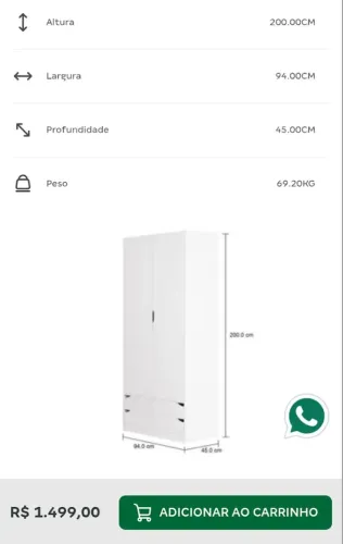 Armário branco da TokStok 