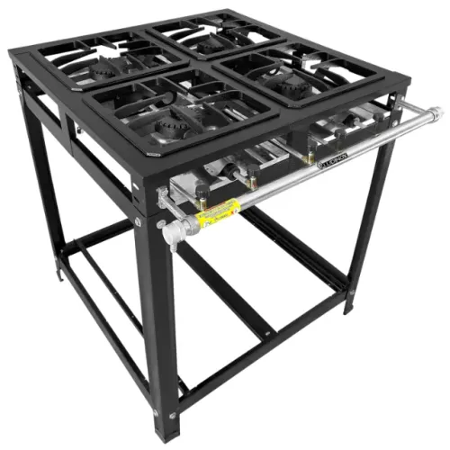 Fogão industrial 4 bocas de ALTA pressão, ferro fundido, NOVO, garantia e entrega GRÁTIS**