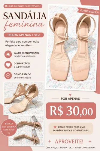 Sandália de salto alto n. 38