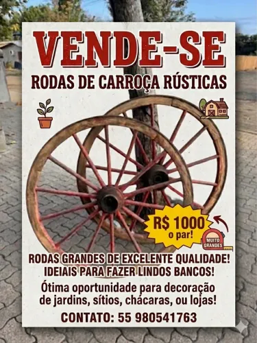 Vende-se rodas de carroças 