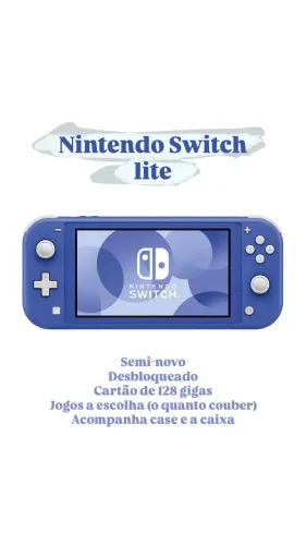 Nintendo switch lite semi novo desbloqueado