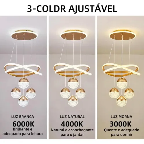 Lustre sala de jantar com pendente luxo