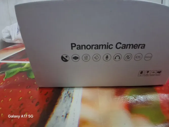 câmera de segurança Wi-Fi com lente panorâmica de 360 graus