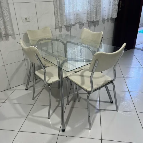 4 Cadeiras Sem o Vidro + Base da Mesa