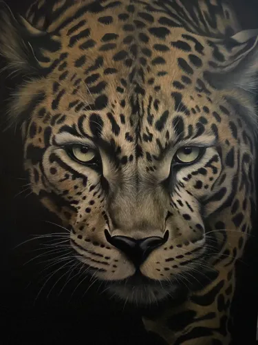 Pintura Onça óleo s/ tela 100x70x6