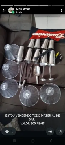 Vendo meu material de Barmen
