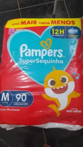 Fraldas pampers super sequinhas