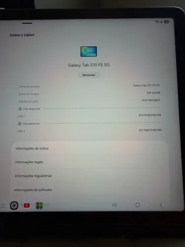 Vendo tablete Galaxy Tab S10 FE 5G