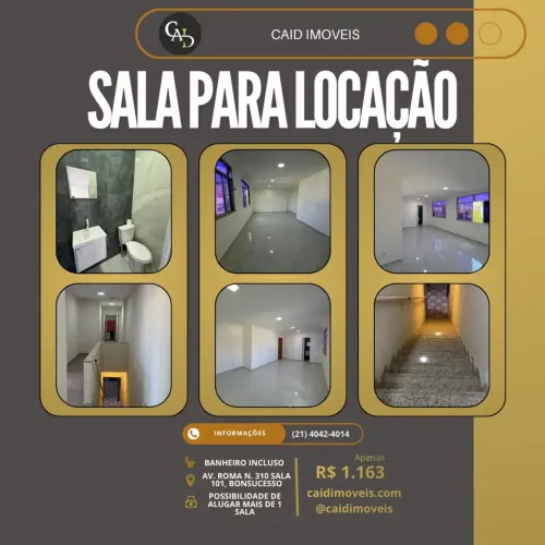 Apresentamos uma Sala comercial com tamanhos variados localizada na movimentada Av Roma