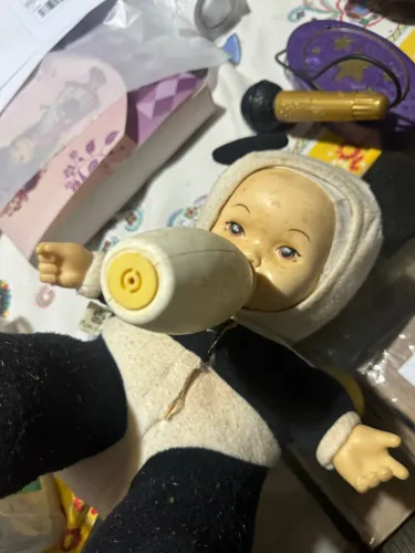 Bebê mamífero Panda Grow- Pelúcia antiga de colecionador ( precisa apenas de limpeza )