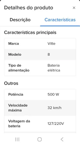 Scooter eletrica 500W