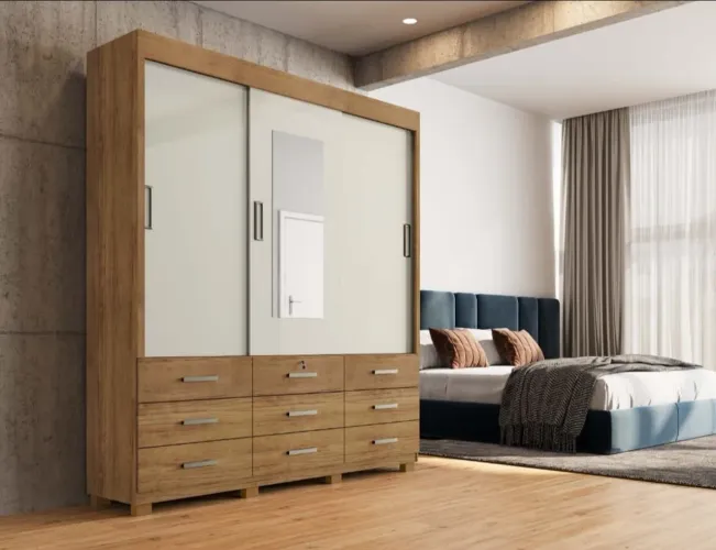 Guarda roupa porta de correr e 9 gavetas, entrega e montagem rápida!