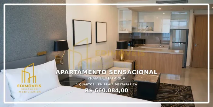 Praia de Itaparica: Apartamento quarto e sala com excelente aproveitamento