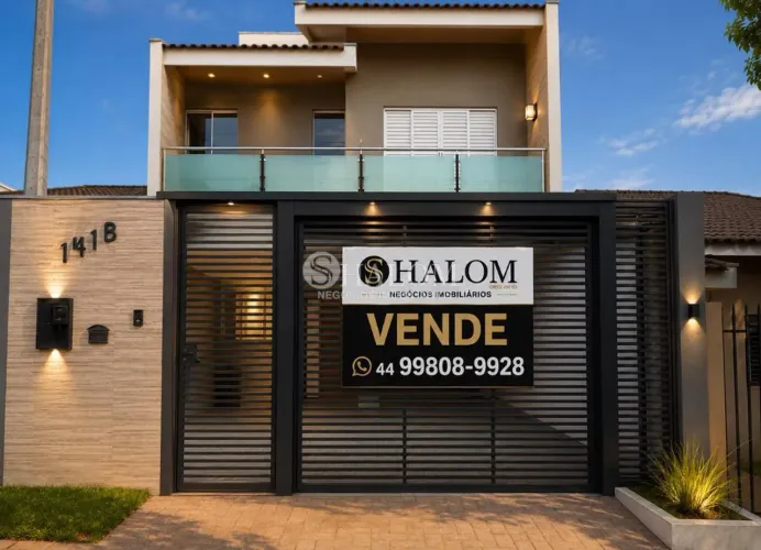 Sobrado à venda em Maringá, Jardim Parque do Horto, com 3 suítes, com 210 m²
