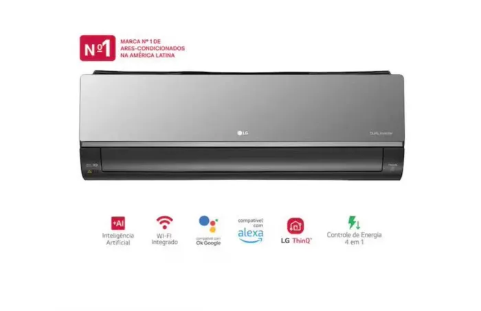 Ar-Condicionado LG AI Dual Inverter Voice Artcool 12.000 BTU Frio 220V - Preto