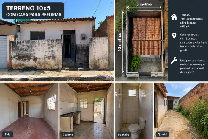 Terreno 10x5 com casa pra reformar ideia pra quem quer deixar do seu jeito