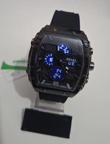 Relógio masculino Smael Dual Time a prova D'gua
