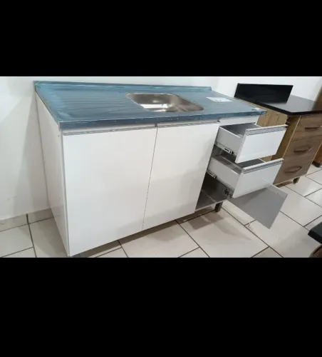 Balcão de cozinha com pia inox novo oferta entrego