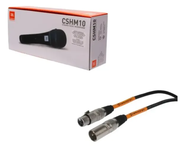 2 Microfones Jbl Cshm10 Com Cabo Original Jbl