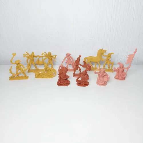 Lote com 10 Índios Apaches Antigos Forte Apache Originais Gulliver (Com Detalhes)