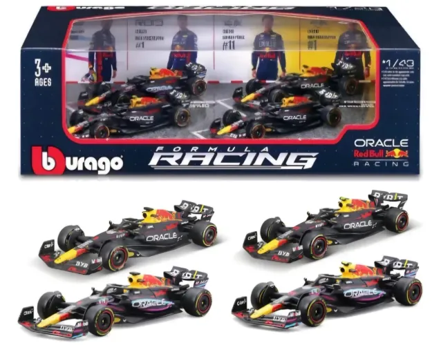 Pack C 4 Carros F1 Red Bull #1 Verstappen e #11 Pérez 1:43 Bburago Novo E Lacrado