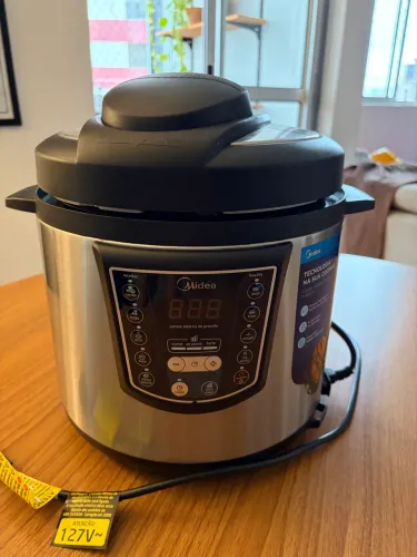 Panela de Pressão Elétrica Midea de 6 Litros Digital Inox 1000W 127V
