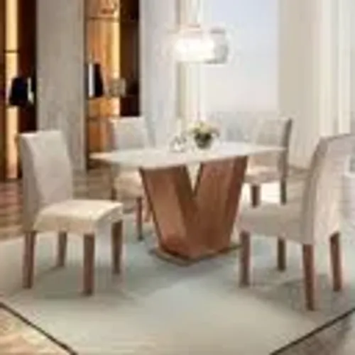Mesa De Jantar 1.20x0.80 Com 4 Cadeiras