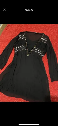 Vestido tule transparente preto