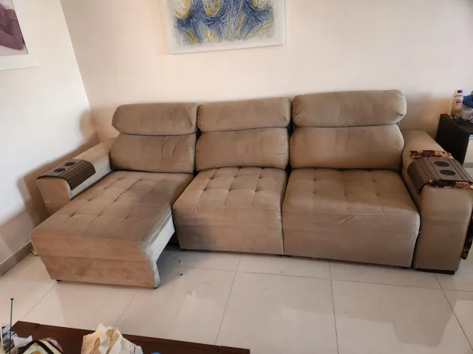 Sofá retrátil e reclinável 3 lugares