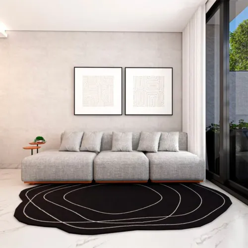 Tapete Sala Orgânico Linhas Impulse Black