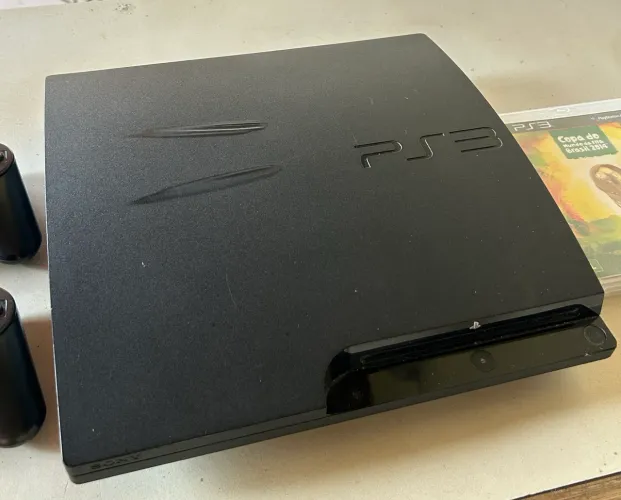 PS3 Slim 160GB Completo + 2 Controles Originais + Jogo
