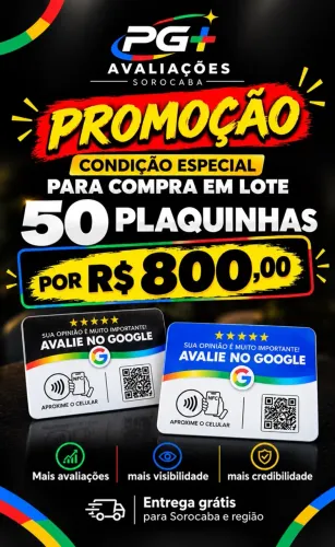 Plaquinha avaliativa do Google 50 unidades 