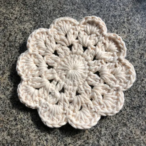 Porta xícara de crochê Flor