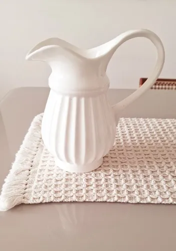 Leiteira/Suqueira em Porcelana Off White de 1.200 ml
