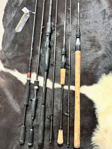 Varas de pesca - Valores na descrição