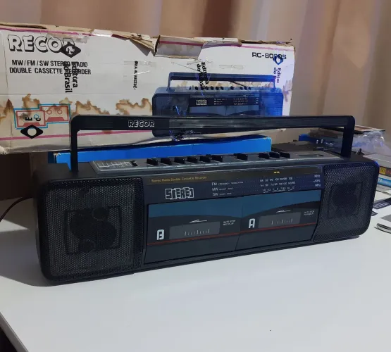 Rádio antigo toca fita duplo deck LADO A LADO B FUNCIONANDO 